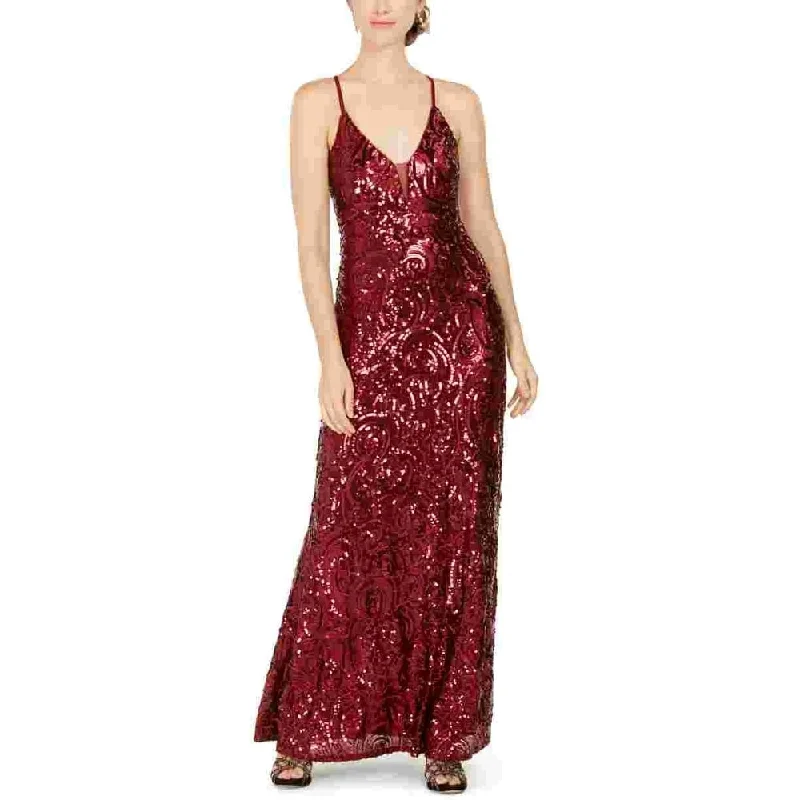 Nightway Women's Allover-Sequin Gown Red Size 12