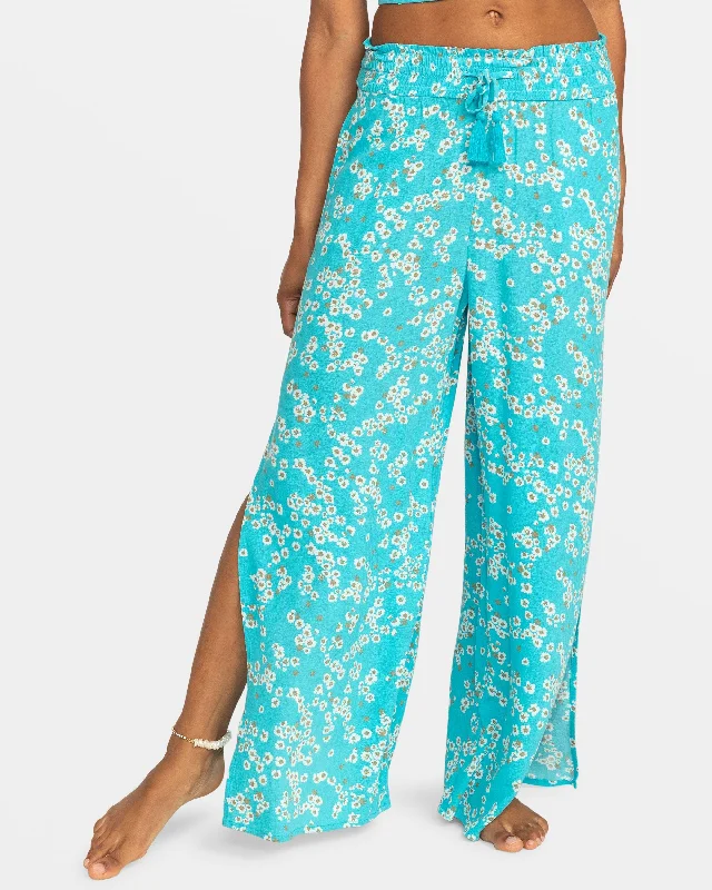 Tropical Rhythm Wide Leg Beach Pants - Maui Blue Margarita