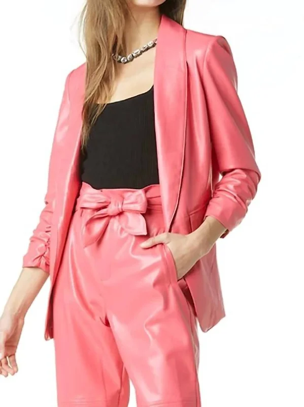 Kia Vegan Blazer In Azalea Pink