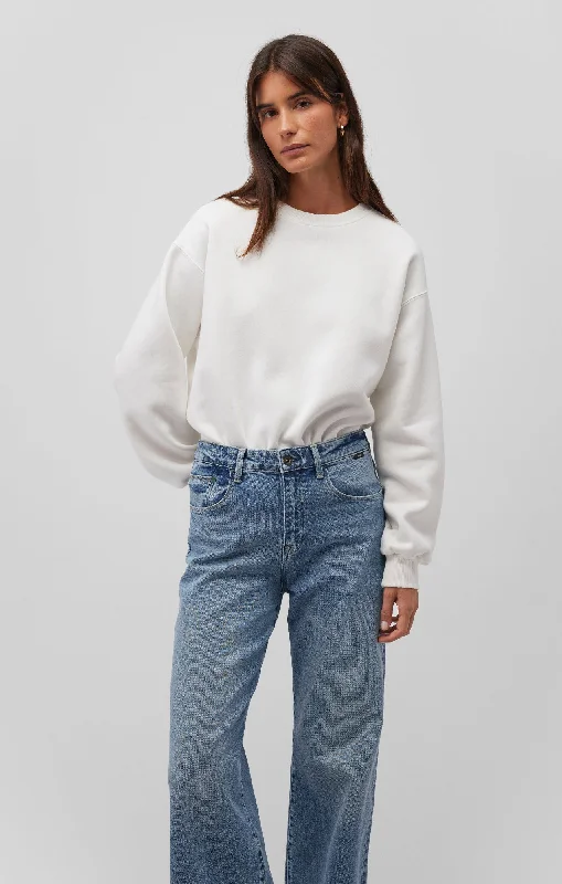 DROP SHOULDER SWEATSHIRT IN ANTIQUE WHITE