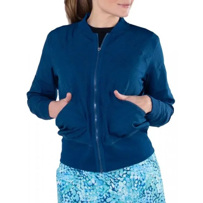 New, Jofit Navy Blue Mesh Bomber Jacket