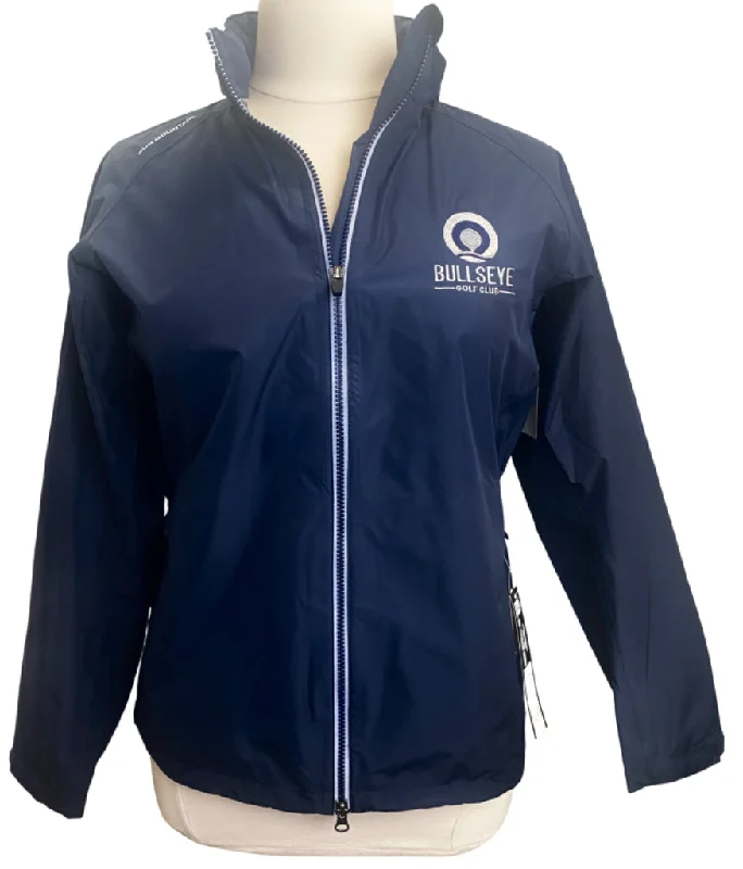 New Sun Mountain Navy Cumulus Rain Jacket with Logo Size XL MSP$150