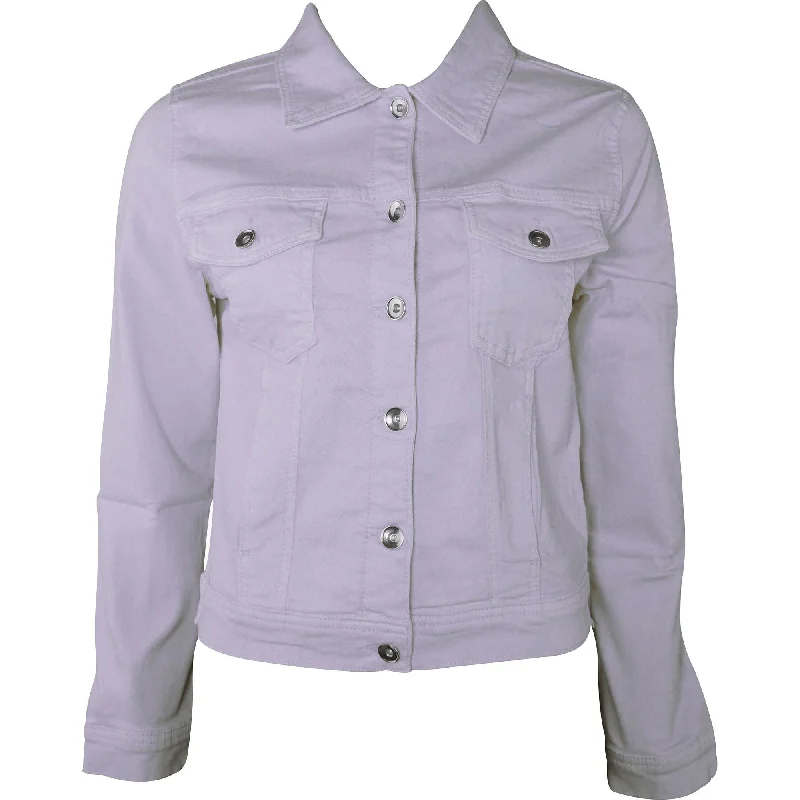 Amara Reya AR Feather Womens Denim Jacket - Purple