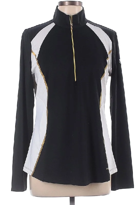 Annika by Cutter & Buck Black Pullover w/ White & Gold Accents Size L. MSP$110