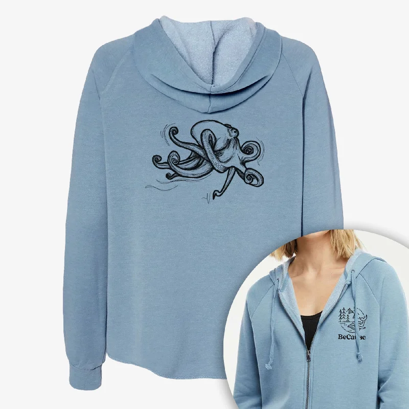 Giant Pacific Octopus - Women's Cali Wave Zip-Up Sweatshirt