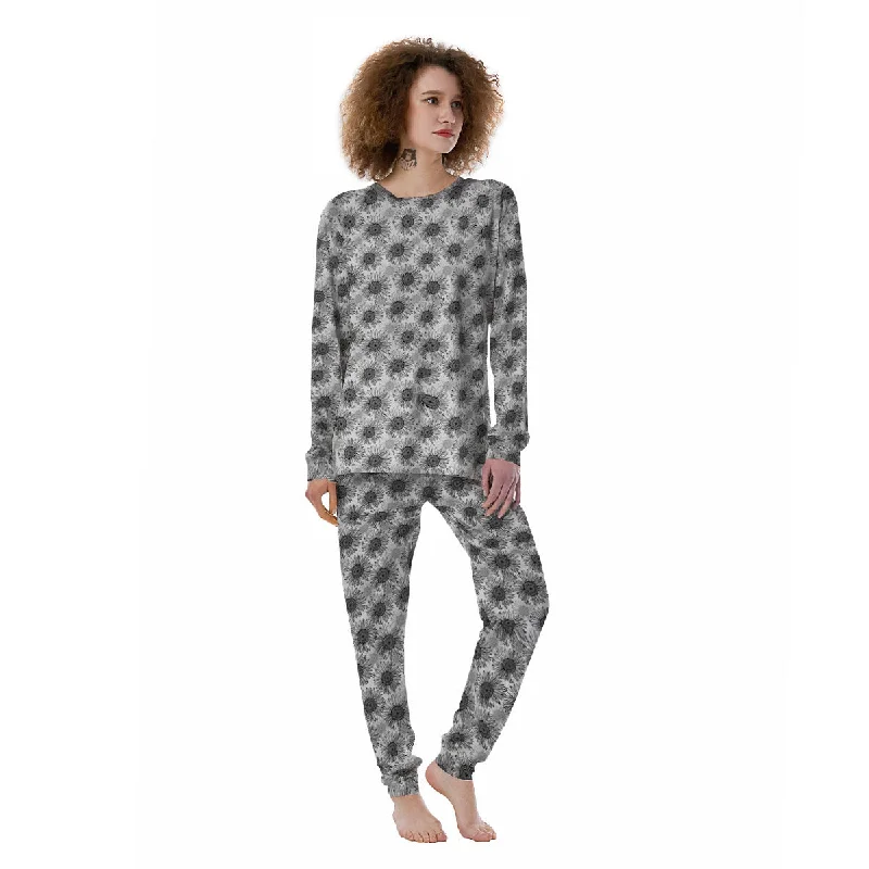 Sunflower Hand Drawn Print Pattern Women's Pajamas