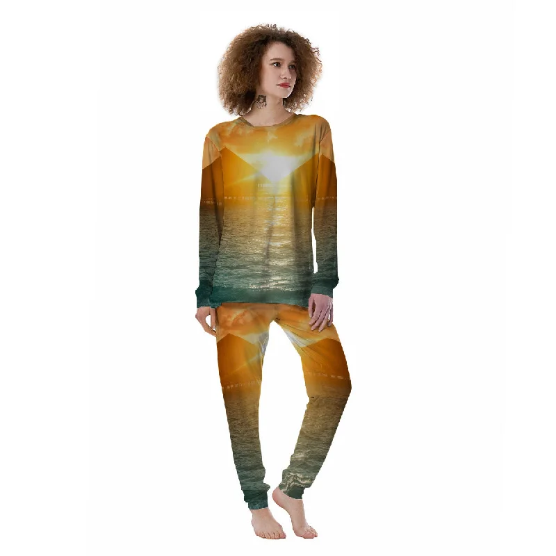 Sunset Maldives Print Women's Pajamas