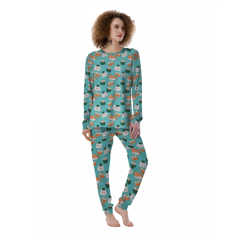 Sushi Kawaii Japanese Print Pattern Women's Pajamas