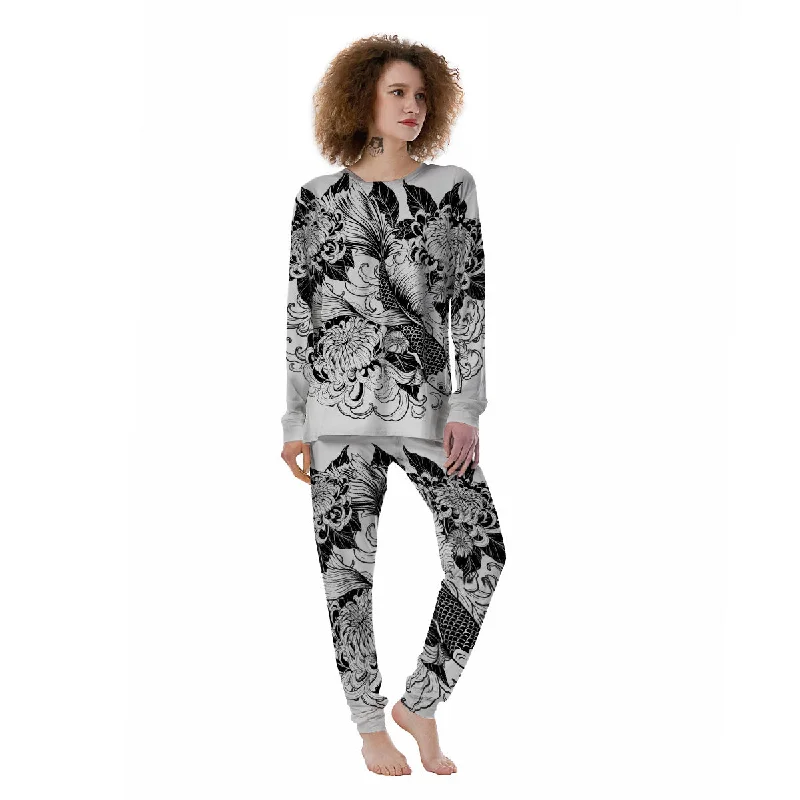 Tattoo Japanese Elemental Print Women's Pajamas