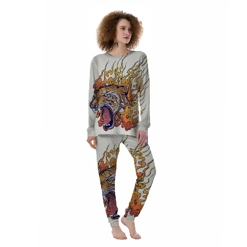 Tattoo Japanese Tiger Print Women's Pajamas