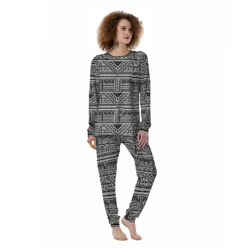 Tattoo Maori Polynesian Print Pattern Women's Pajamas