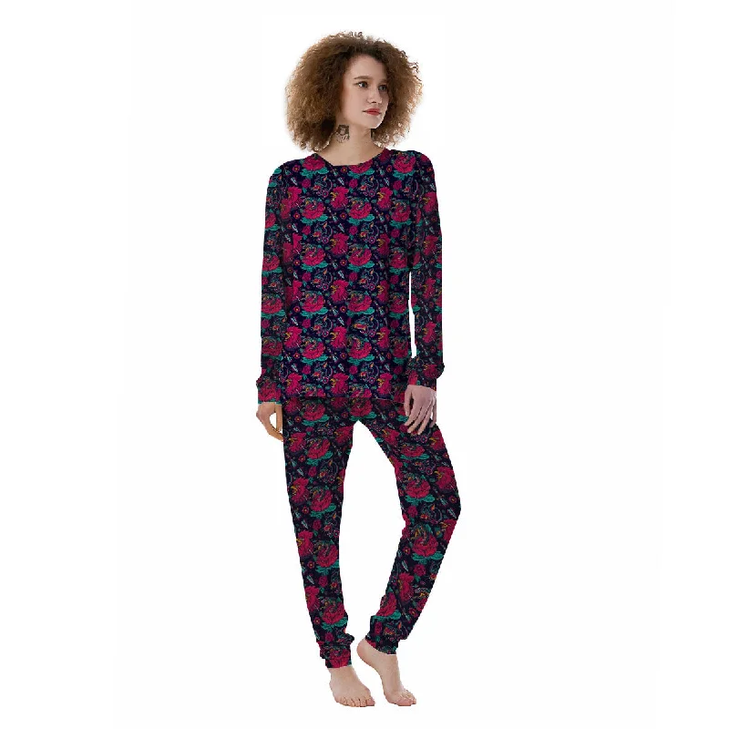 Tattoo Old School Print Pattern Women's Pajamas