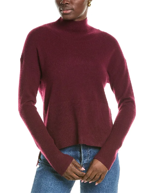 Naadam Drop Shoulder High-Low Turtleneck Cashmere Sweater