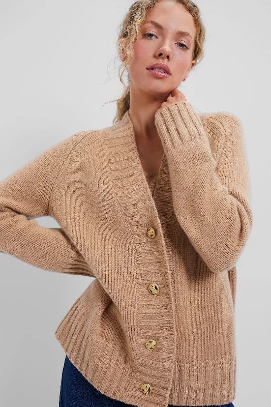 Camel Rachel Cashmere Cardigan