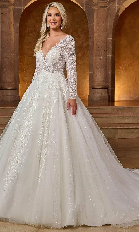 Rachel Allan RB4180 - Long Sleeve Lace Bridal Ballgown