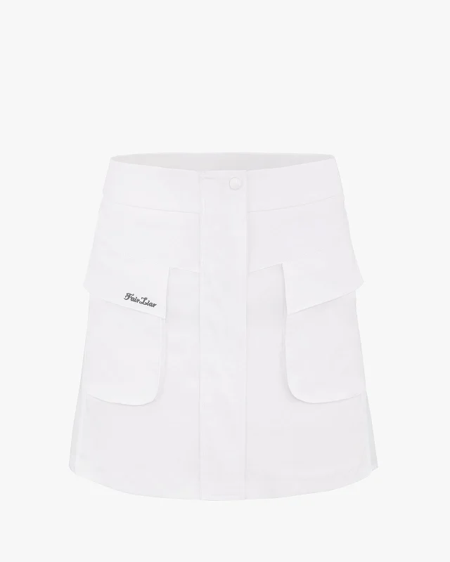 Cargo Flared High Waist Skirt