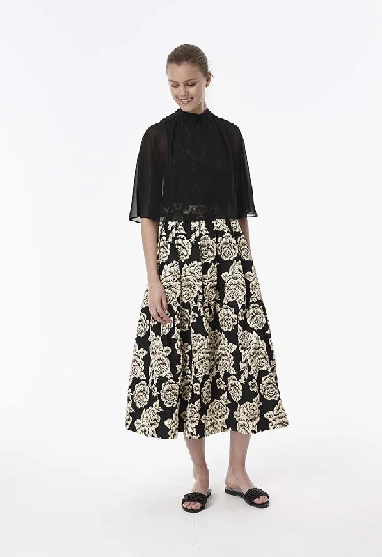 Floral Jacquard Skirt