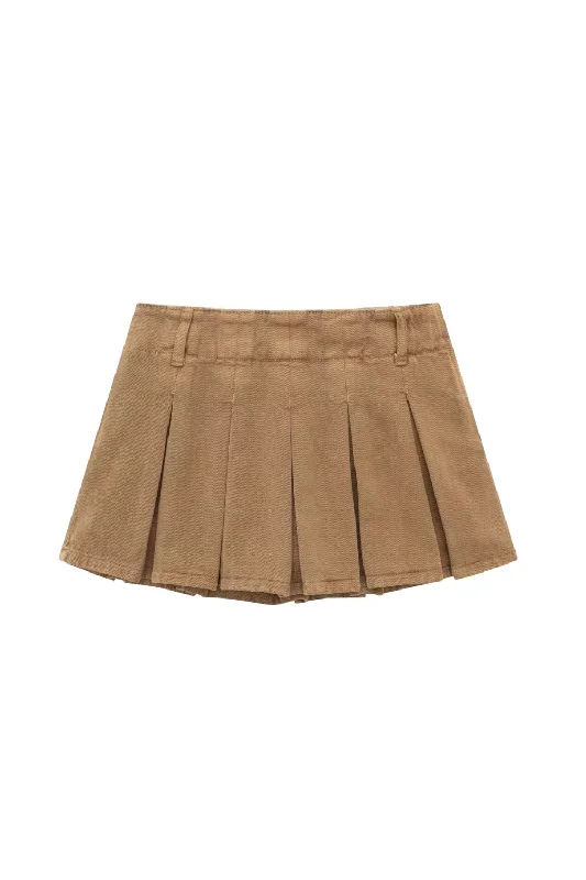 'Payton' Low-waist Pleated Skort