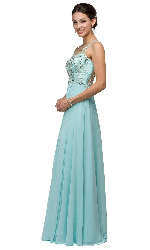 Dancing Queen 9603 - Adorned Illusion Long Dress