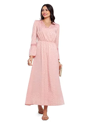 Zink London Women's Pink Printed Maxi Dress