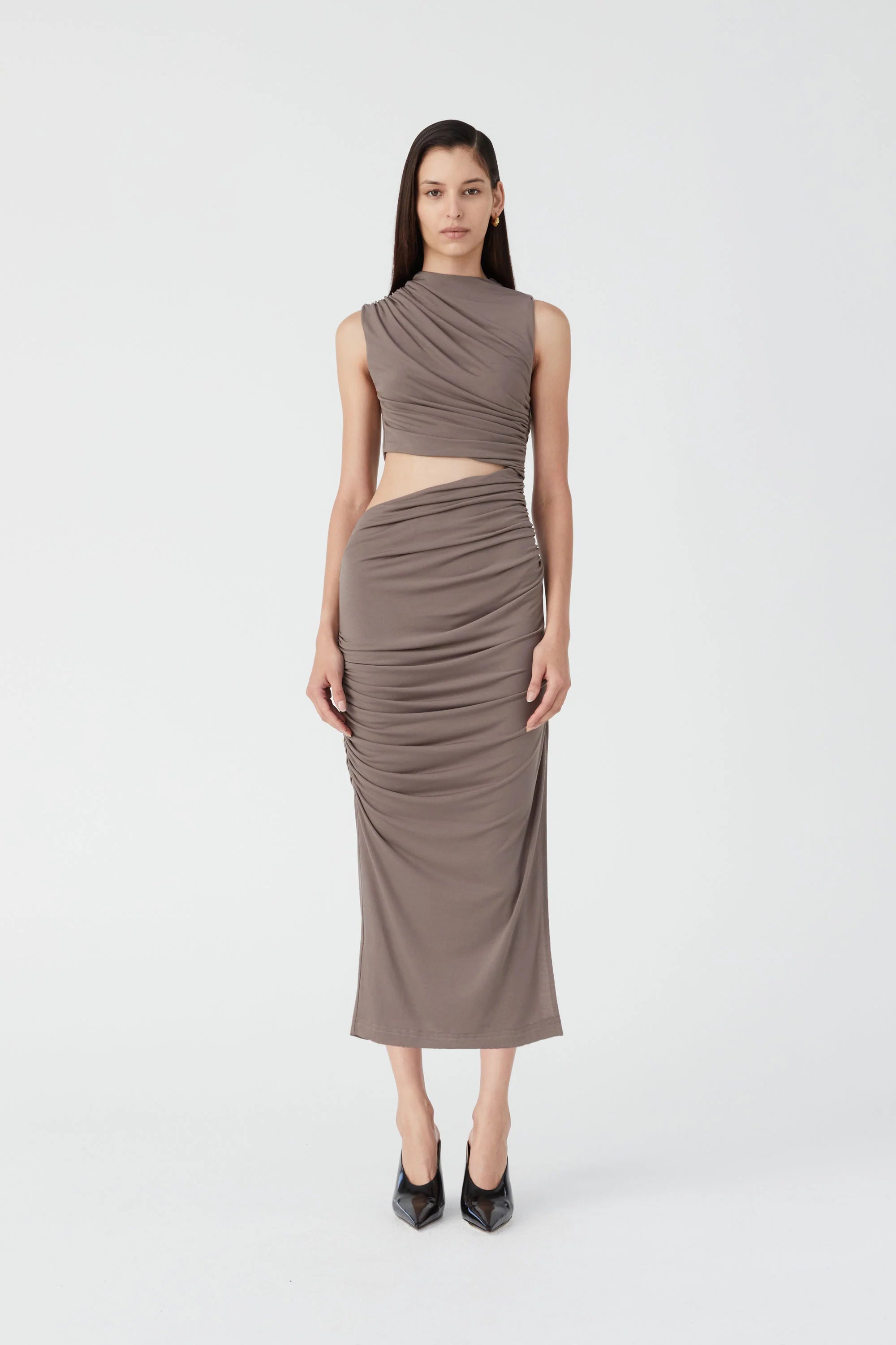 MISHA Laurel  midi Dress - Flint Grey