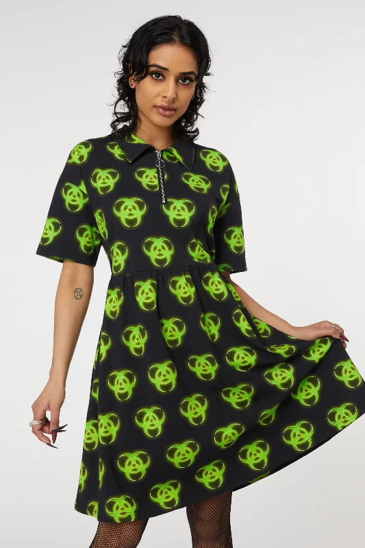 Biohazard Print Smock Dress