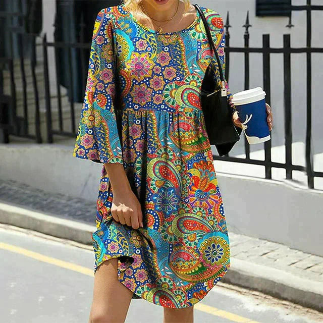 IRMA - Bohemian dress with floral print