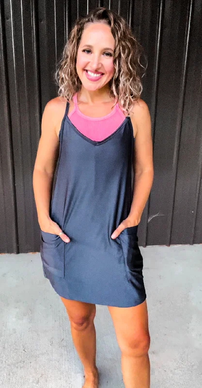 Charcoal Active Romper Dress