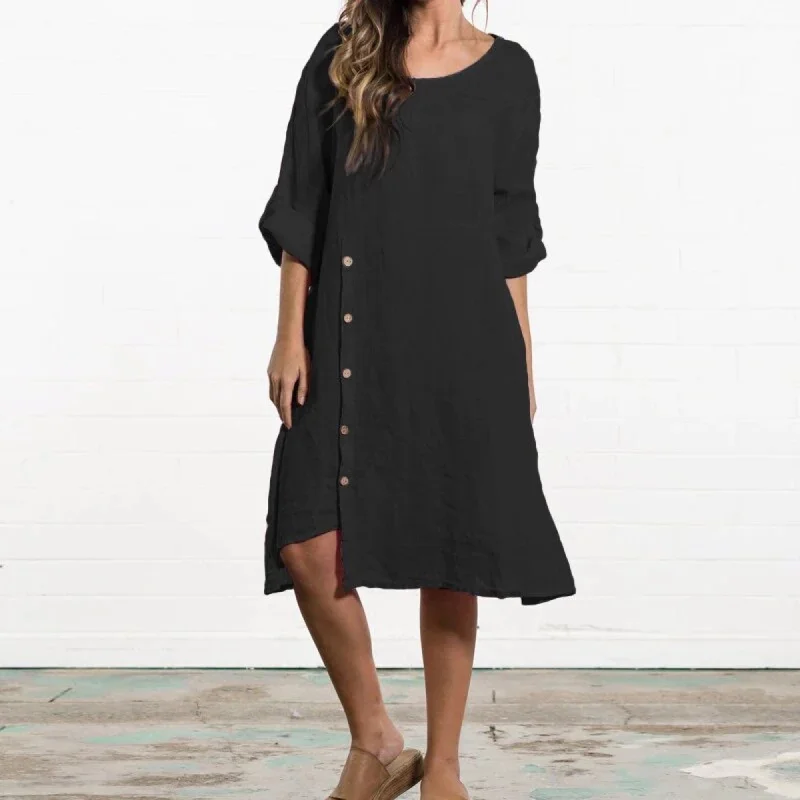 Women's Spring/Summer Loose Asymmetric Tunic-Dress