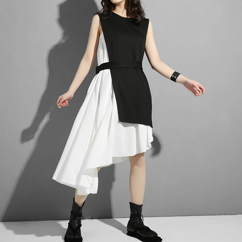 Women's Spring/Summer O-Neck Sleeveless Two-Piece Dress