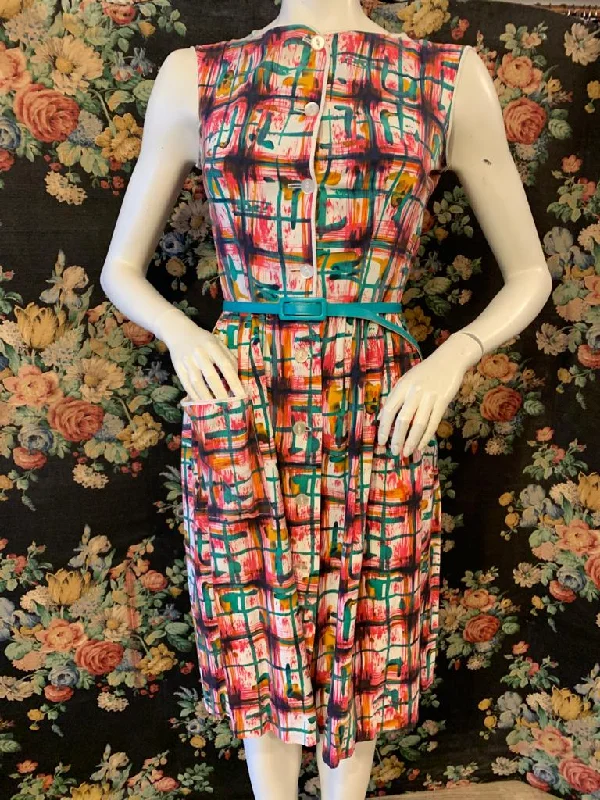 1960s Button Through Summer Dress