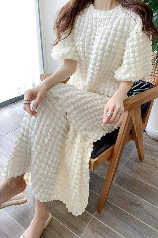 BUBBLE PUFF SLEEVE DRESS