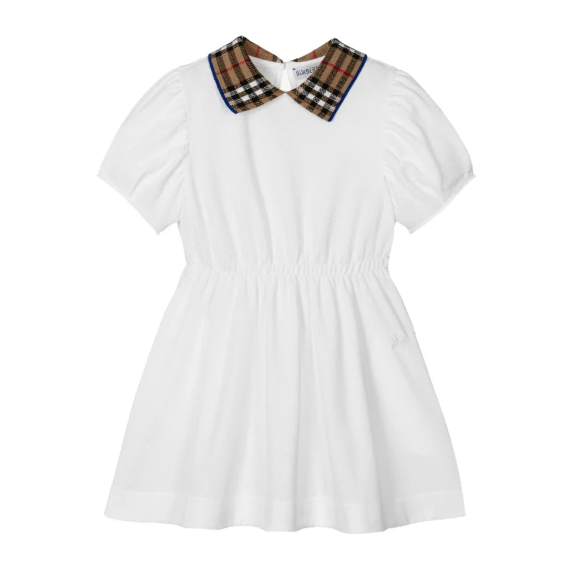 White Check Polo Dress