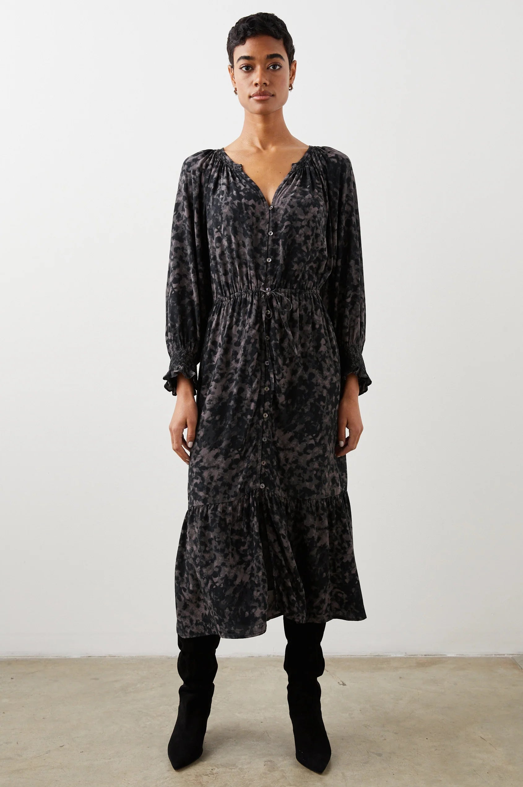 Cece Charcoal Tortoise Dress