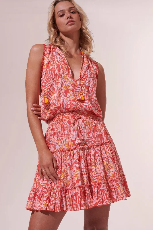 Clara Orange Tropical Dress