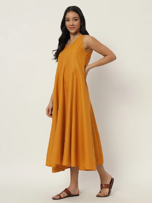 Cotton Kalidaar Solid Dress