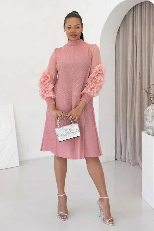 DIVINE PLEATED DRESS - LIGHT PINK