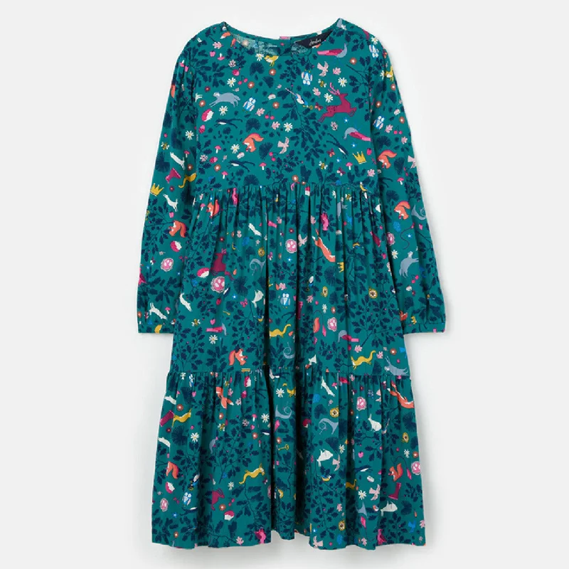 Amora Green Woodland Tiered Dress by Joules