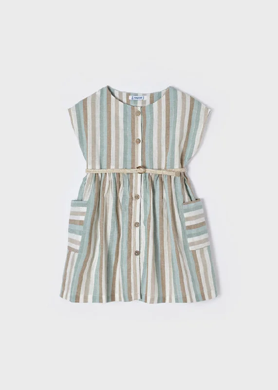 Jade Stripes Linen Dress by Mayoral