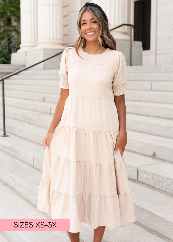 Janessa Tiered Cream Dress