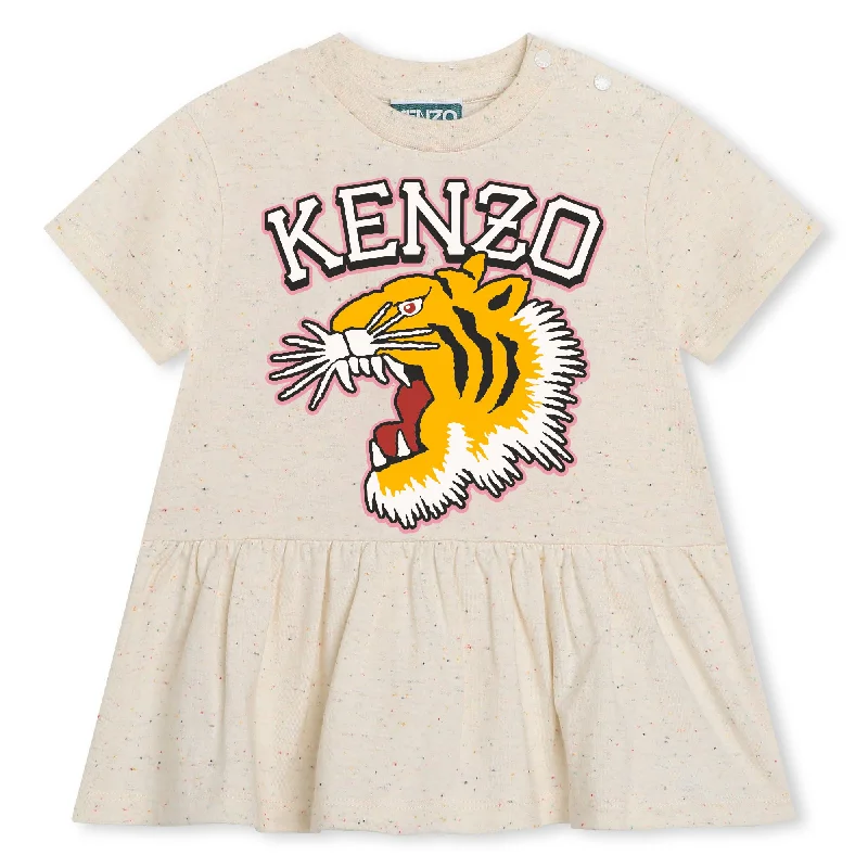 Ivory Tiger Logo Dress