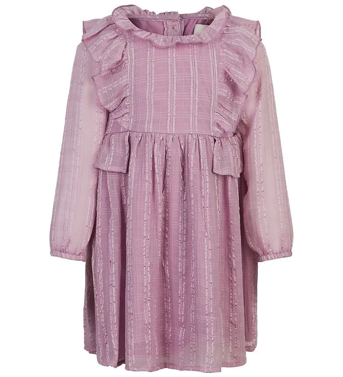 Lavender Mist Chiffon Checks Dress by Creamie