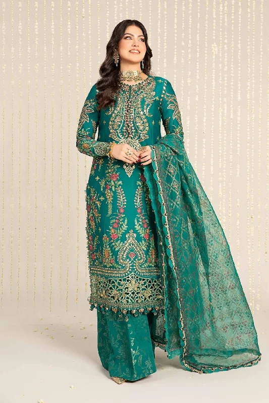 Maria. B 03 Piece Unstitched Embroidered Cotton Satin Suit - CST-805