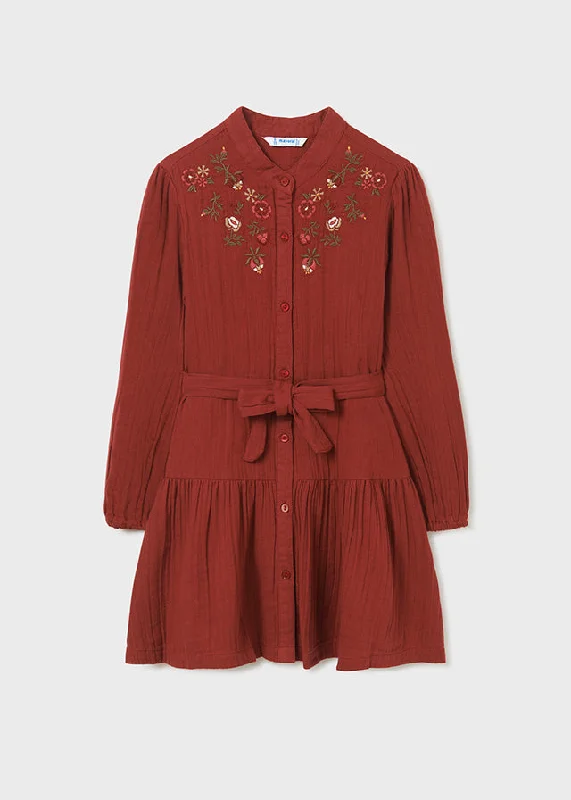 Maroon Embroidered Dress by Maroon