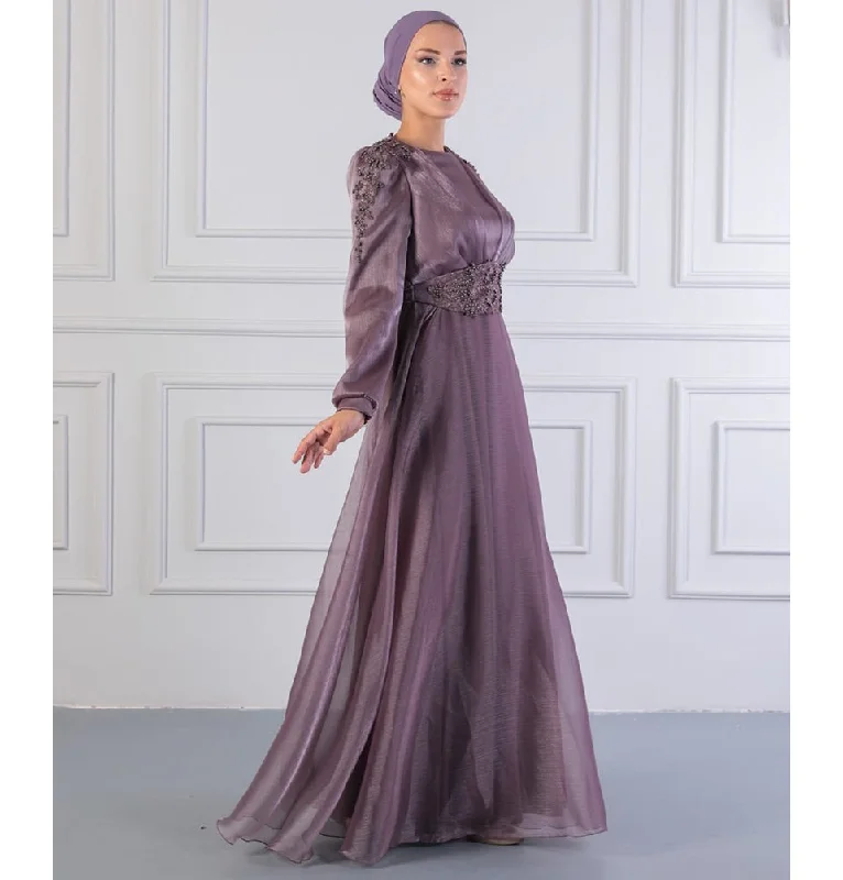 Modest Formal Embellished Dress G489 Lilac