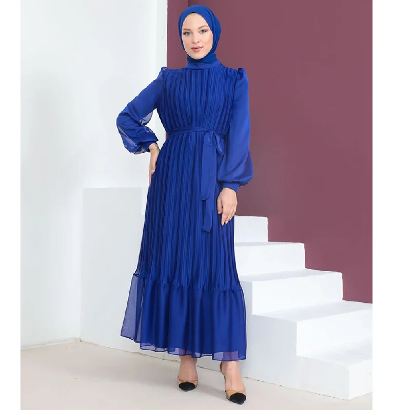 Modest Women's Dress Elegant 9390 - Royal Blue