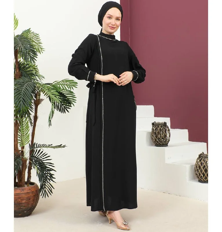 Modest Women's Dress Elegant 9470 Black