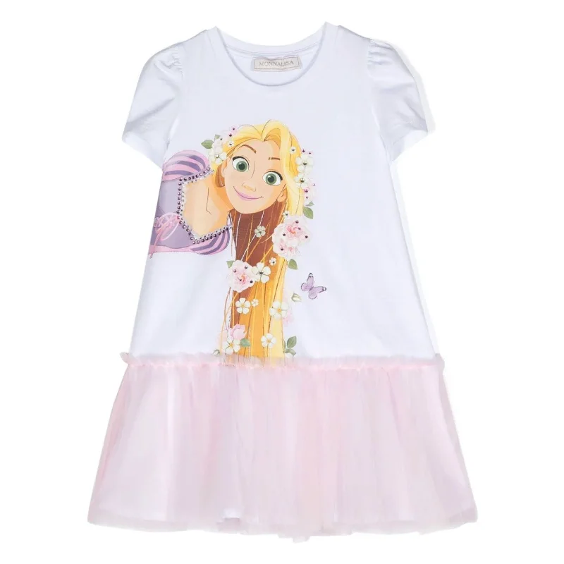 White & Pink Repunzel Dress