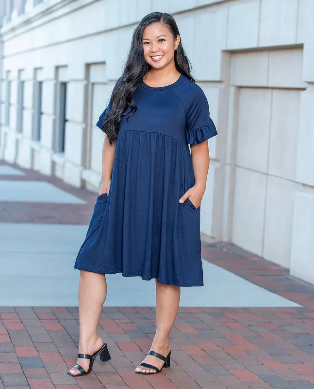 Navy Babydoll Dress