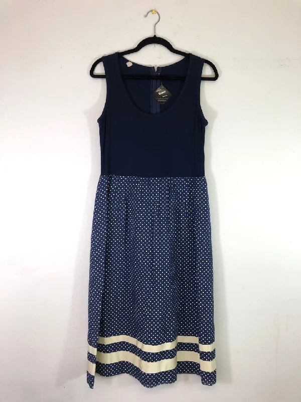 Navy Polka Dotted Dress